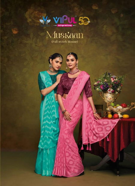 Muskaan By Vipul Tore Brasso Wholesale Sarees Suppliers In Mumbai Catalog